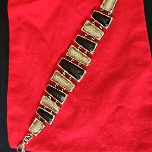 Silpada silver and black onyx bracelet - retired piece, great statement piece.